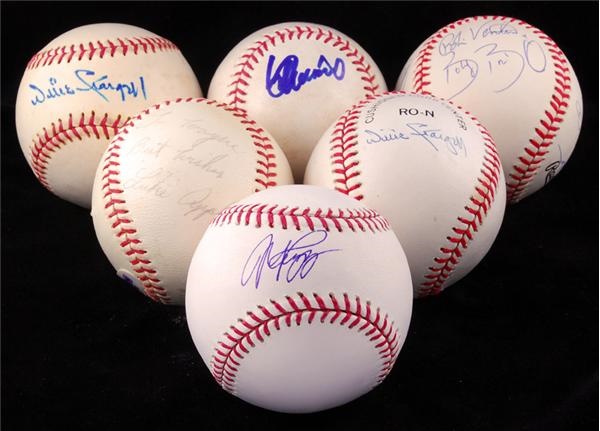 Autographs Baseball - Signed Baseball Collection (6) Including Single Signed Stargell and Partial 1999 NY Mets Team Signed Ball