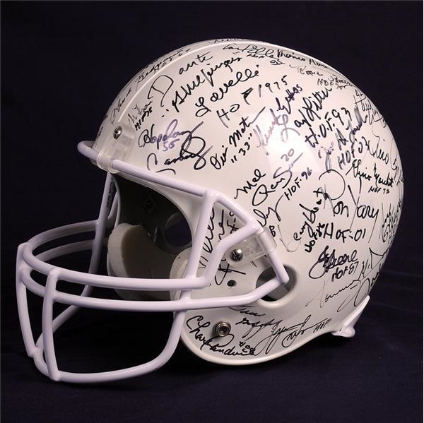Autographs Football - Hall of Fame Signed Football Full Size Helmet with (63) Signatures