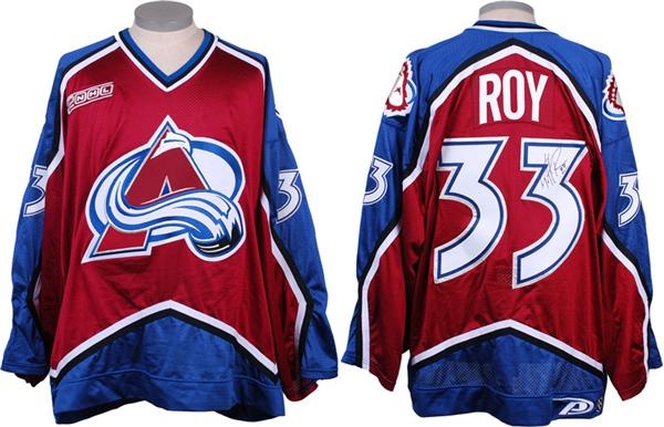 - 1999-2000 Patrick Roy Autographed Game Issued Jersey