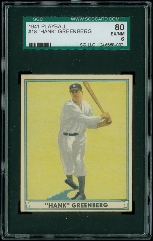 Cards BAseball Post 1930 - 1941 Playball Hank Greenberg SGC 80