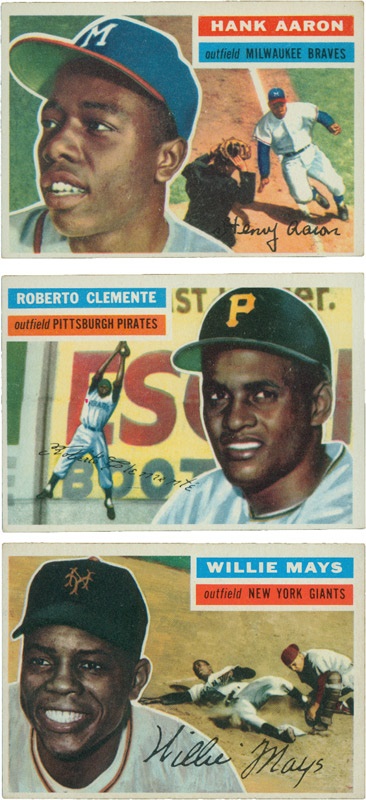 Cards BAseball Post 1930 - 1956 Topps Aaron, Clemente and Mays (3)