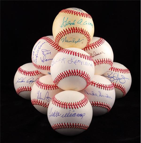 Autographs Baseball - (27) Single Signed Baseballs with Ted Williams