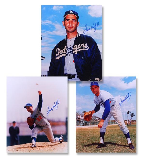 Autographs Baseball - (3) Signed Sandy Koufax 16x20's