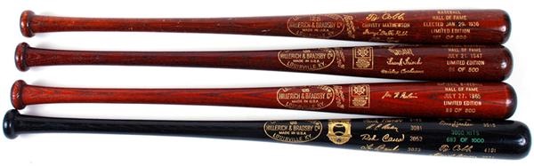 Baseball Memorabilia - 4 Hall of Fame bats