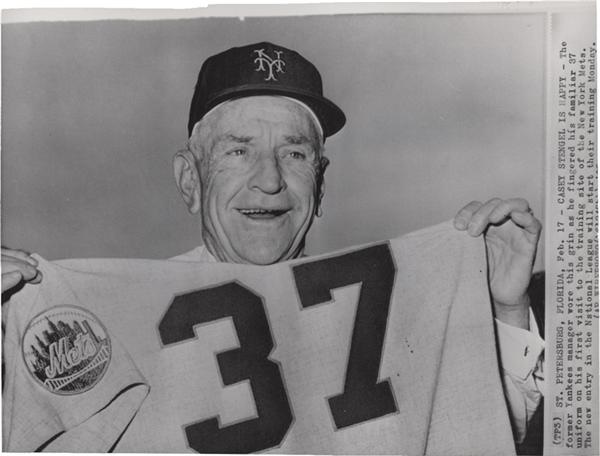Memorabilia Baseball Photographs - Singles - Casey Stengel Mets 1st Practice (1962)