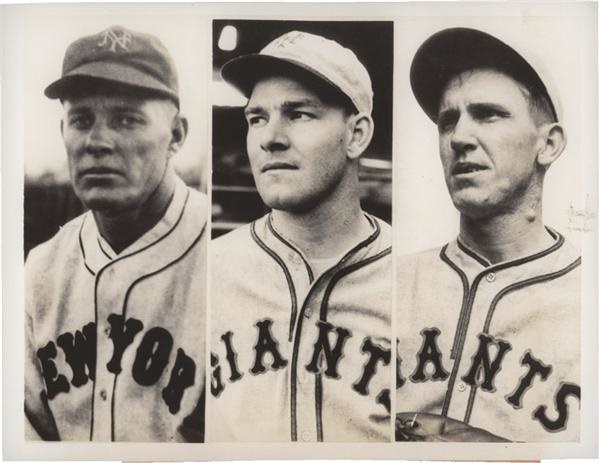 New York Giant Outfielders with Mel Ott (1934)