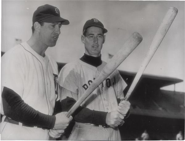 Memorabilia Baseball Photographs - Singles - Ted Williams and Hank Greenberg (1946)