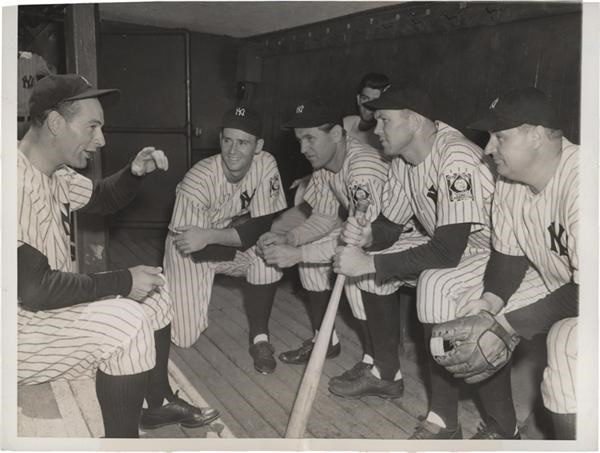 Memorabilia Baseball Photographs - Singles - Lou Gehrig Talks to Teammates (1939)