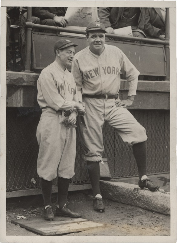 Memorabilia Baseball Photographs - Singles - Babe Ruth and Miller Huggins (1925)