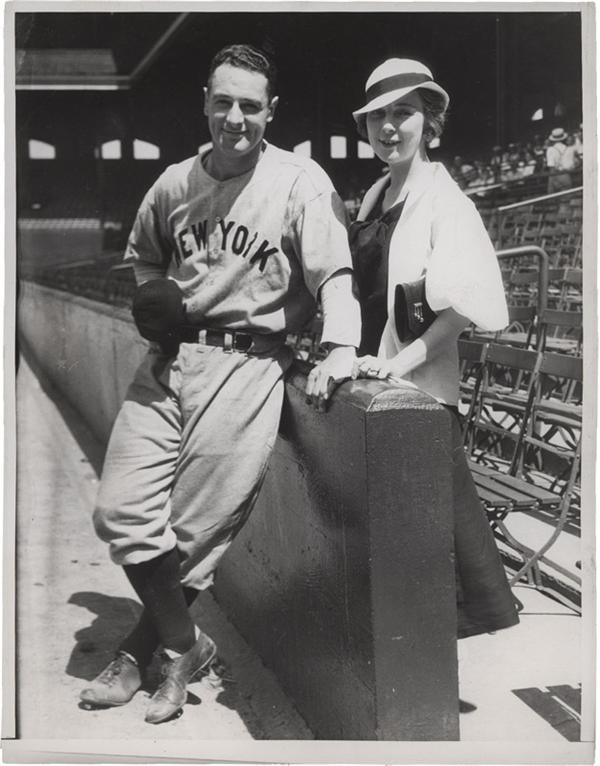 Memorabilia Baseball Photographs - Singles - Lou Gehrig and Wife (1933)