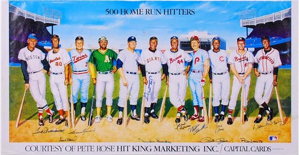 Autographs Baseball - 500 Home Run Club Signed Poster
