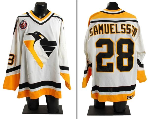 - 1992-93 Kjell Samuelsson Pittsburgh Penguins Game Worn Jersey