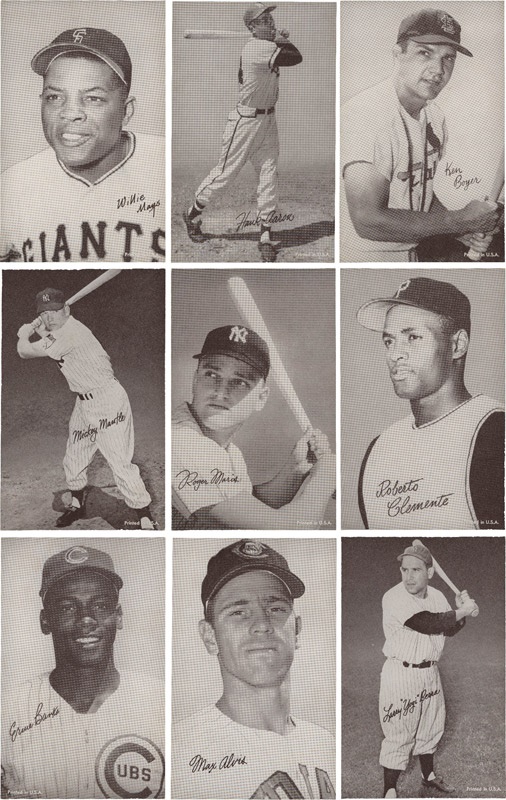 - 1947-1966 Baseball Exhibit Cards with Hall of Famers (58)