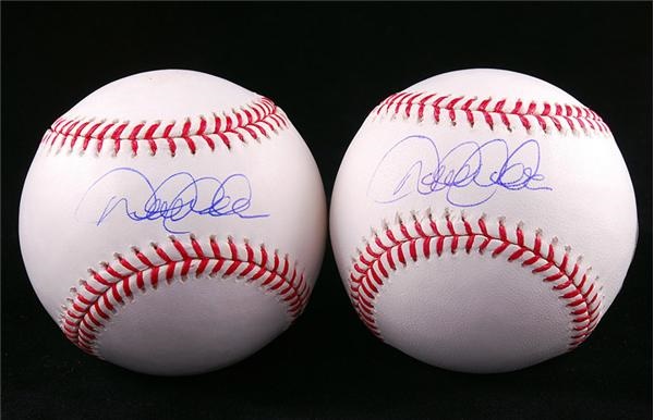 Baseball Autographs - Derek Jeter Single Signed Baseballs Steiner (2)