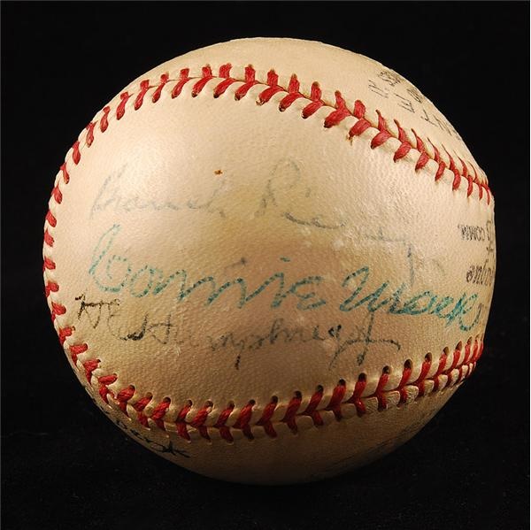 Baseball Autographs - Cy Young Signed Baseball at 1952 Little League World Series