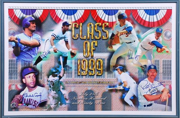 Baseball Autographs - Class of 1999 Signed Hall of Fame Induction Print