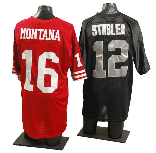 Football - Joe Montana and Ken Stabler Signed Football Jerseys (2)