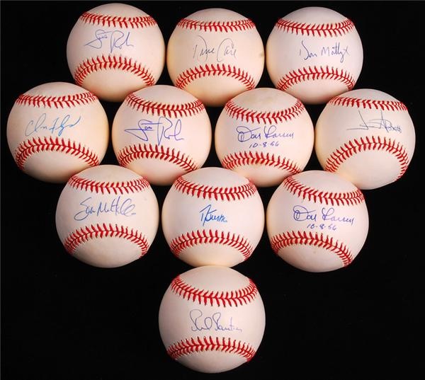 Baseball Autographs - Single Signed Baseball Collection (11)