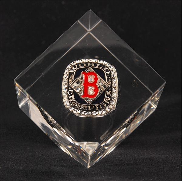 Ernie Davis - 2004 Boston Red Sox World Series Championship Ring in Lucite