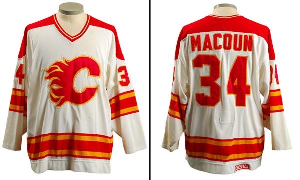 Hockey Equipment - 1989-90 Jamie Macoun Calgary Flames Game Worn Jersey