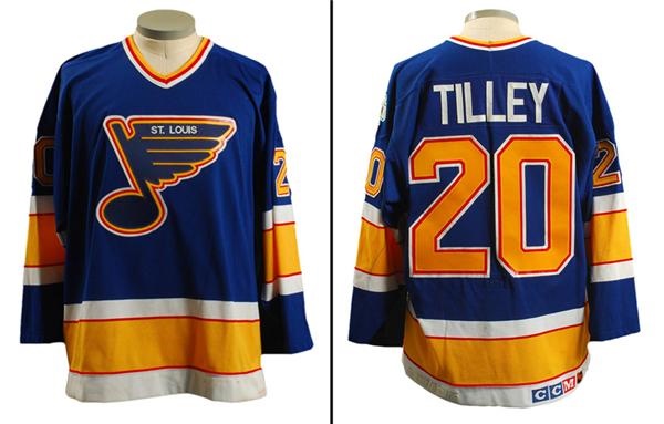 1989-90 Brett Hull Game Worn St. Louis Blues Preseason Jersey