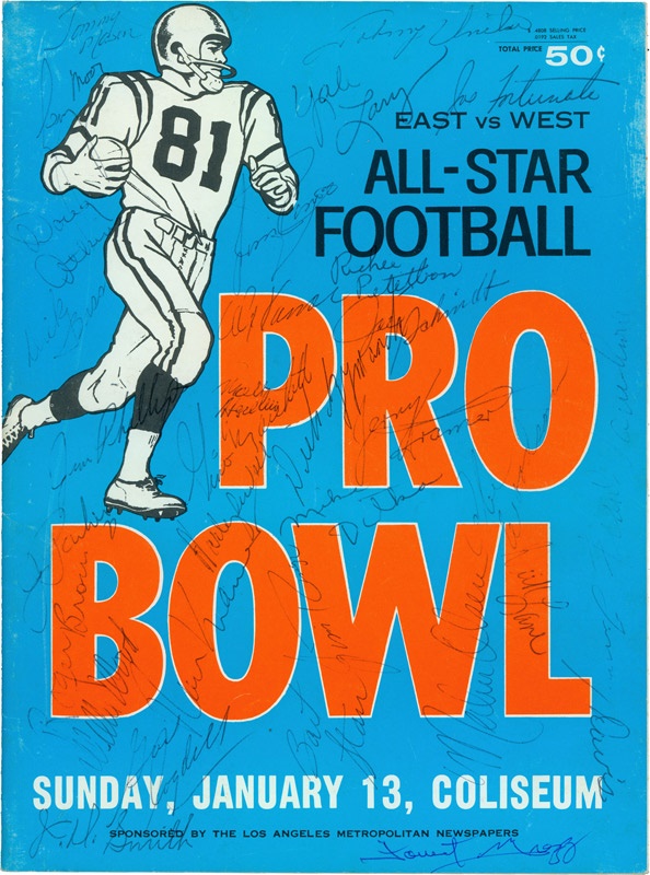 Football - 1963 NFL Pro Bowl West Team Signed Program
