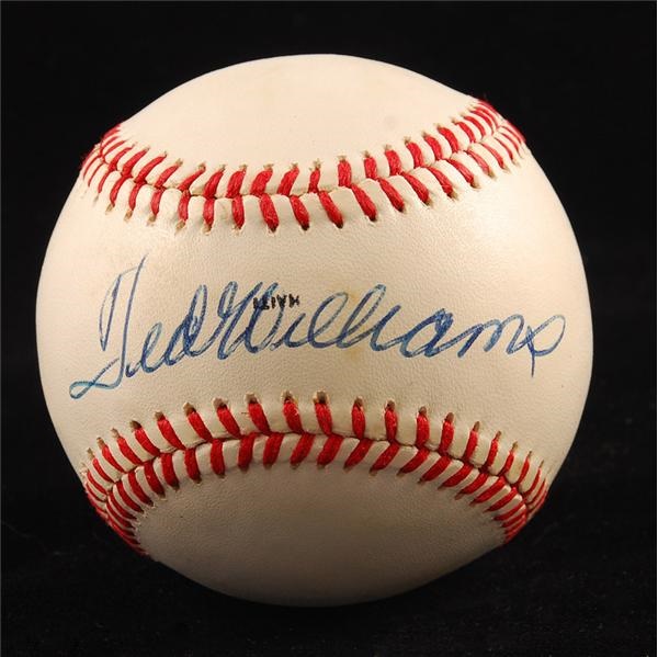 Baseball Autographs - Ted Williams Signed Lee MacPhail Baseball