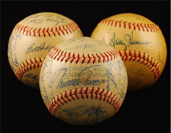 Baseball Autographs - 1963 Senators, 1961 Tigers and 1961 Cardinals Team Signed Baseballs (3)