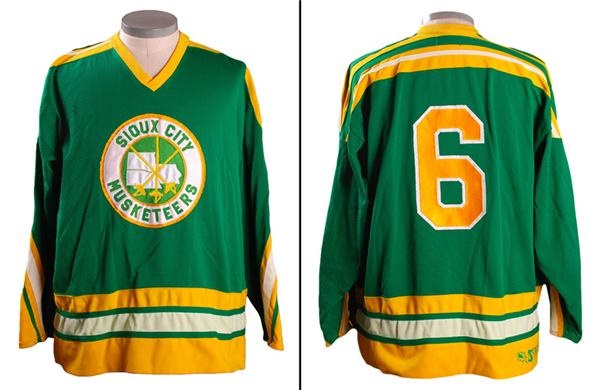 - Early 1980's Sioux City Musketeers USHL Game Worn Jersey