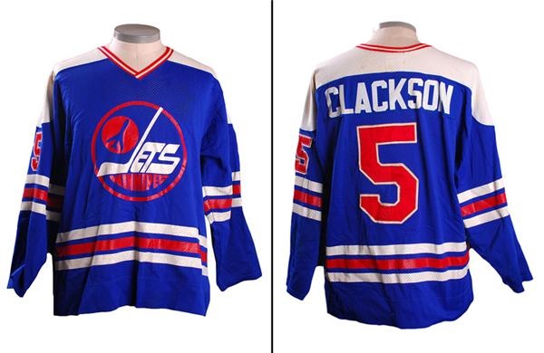 Hockey Equipment - 1977-78 Kim Clackson Winnipeg Jets WHA Game Worn Jersey