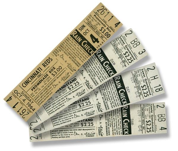 - 1965 Bob Gibson and Cardinals Win NL Pennant Full Tickets (4)