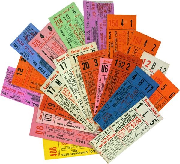 Ernie Davis - 1951-1981 Cincinnati Reds Opening Day Ticket Stubs (22)