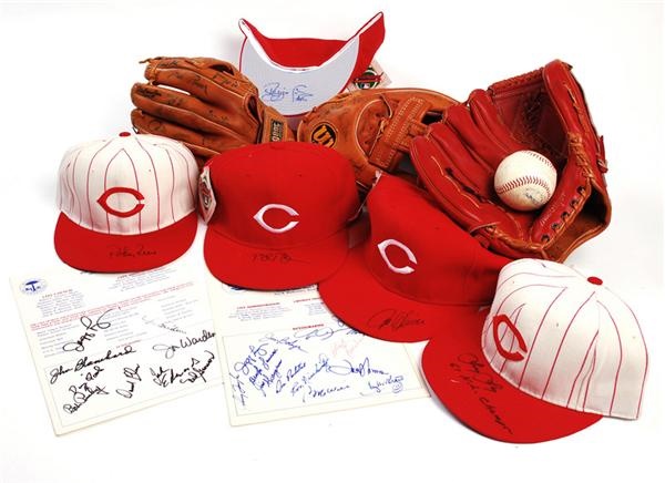 Baseball Autographs - Cincinnati Reds Signed Hats, Gloves and Baseballs (11)