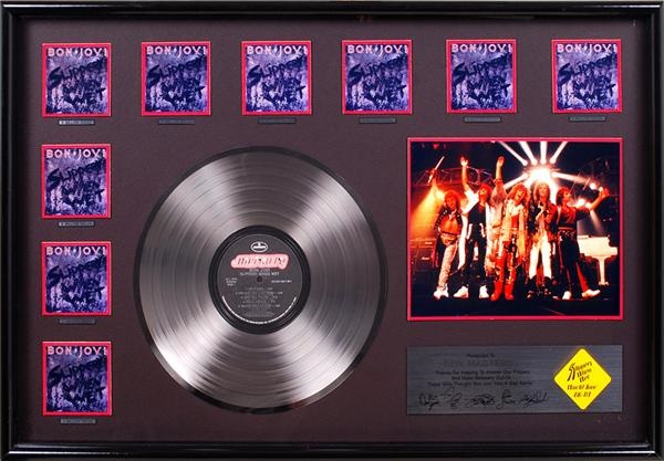 Rock And Pop Culture - Bon Jovi Slippery When Wet Gold Record Display