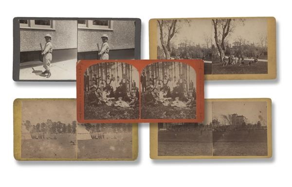- 19th Century Baseball Stereoview Cards (5)