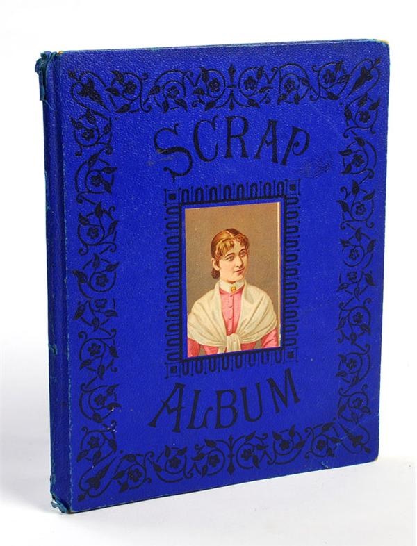 - 19th Century Scrapbook with (7) Baseball Player Team Die-Cuts