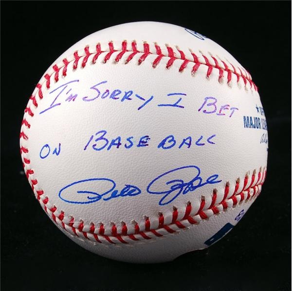 Baseball Autographs - Pete Rose "I'm Sorry I Bet on Baseball" Signed Ltd Ed Ball