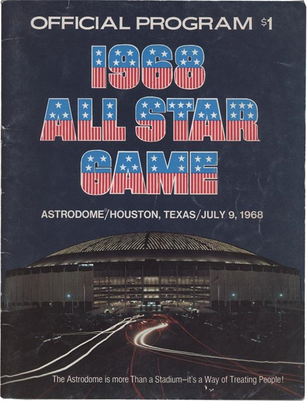 Baseball Autographs - 1968 Baseball Team Signed All-Star Game Program with Mantle