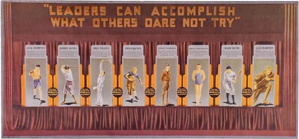 Ernie Davis - 1920s Babe Ruth, Bobby Jones, Red Grange Advertising Display