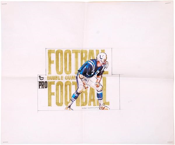 - Early 1970s Topps Football Wax Box Original Artwork