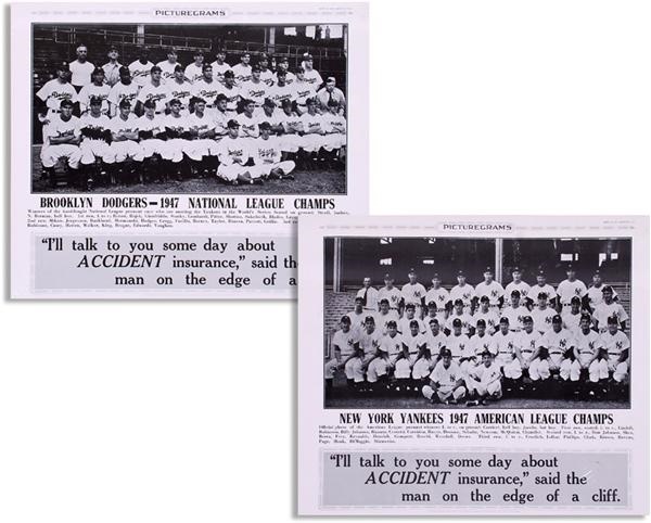 Ernie Davis - 1947 Dodgers and Yankees Team News Posters (2)