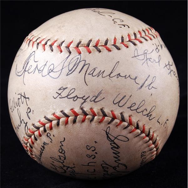Baseball Autographs - 1928 USC Team Signed Baseball with Coach Sam Crawford