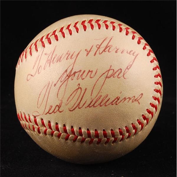 - Ted Williams Vintage Single Signed Harridge Baseball