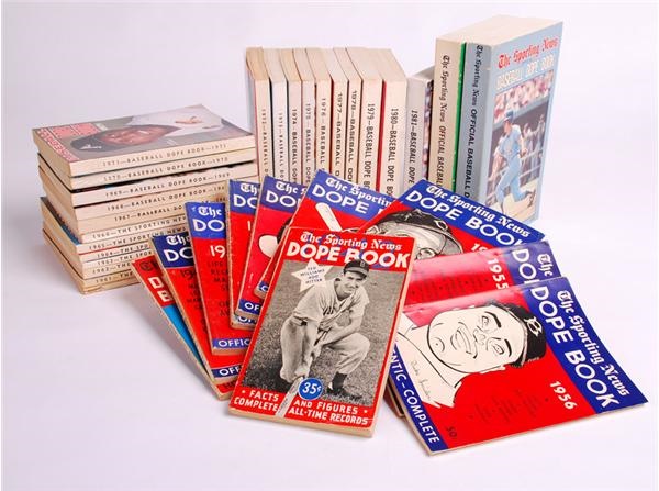Ernie Davis - Collection of Baseball Dope Books (36 Different)