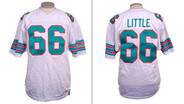 - Larry Little Signed Replica Dolpihn Jersey Worn for the 1972 Reunion Weekend