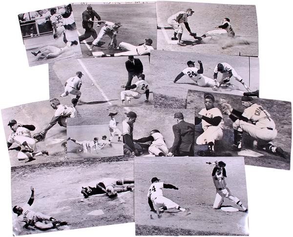 Baseball Photographs - 1960s Willie Mays Sliding San Francisco Giants Photographs (22)