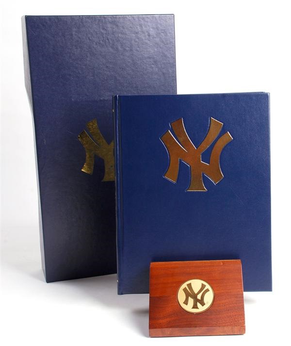 New York Yankees Multi-Signed Commemorative Book with Joe DiMaggio JSA