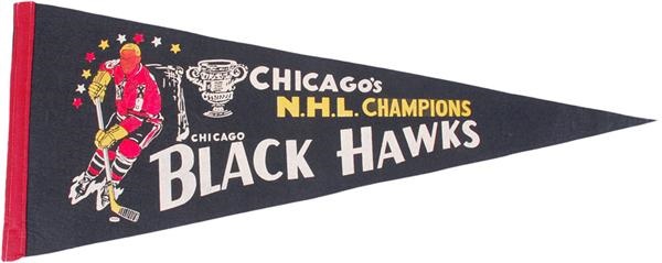 - 1966-67 Chicago Black Hawks NHL Champions Pennant w/Bobby Hull