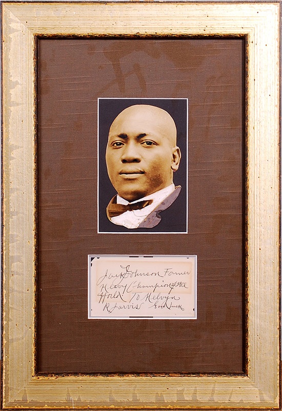 - Jack Johnson Boxing Signed Framed Display