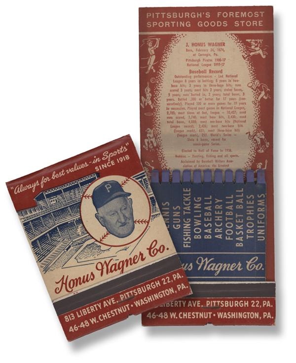 - Large 1940s Honus Wagner Sporting Goods Matchbook